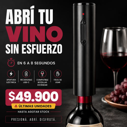 Vynox™ | Sacacorchos Eléctrico | Abrí sin esfuerzo