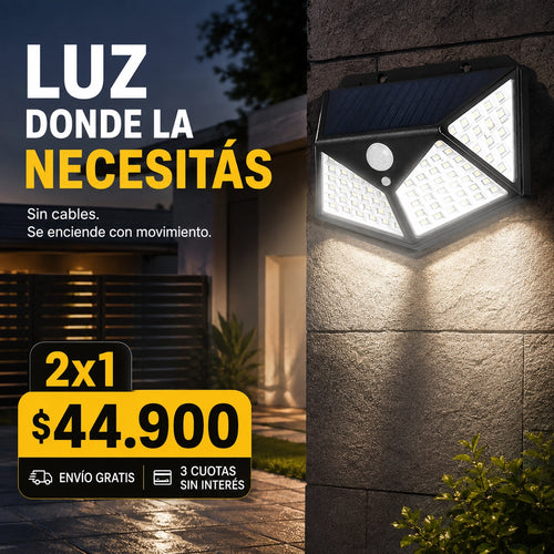 SOLVIA™ | Reflector Solar 100 LED | Iluminá sin cables
