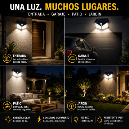 SOLVIA™ | Reflector Solar 100 LED | Iluminá sin cables