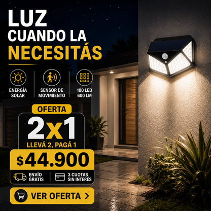 SOLVIA™ | Reflector Solar 100 LED | Iluminá sin cables