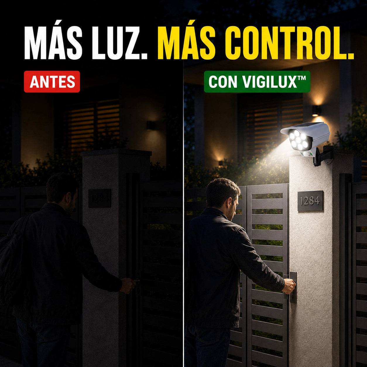 Vigilux™ | Luz Solar Símil Cámara | Iluminá y disuadí sin cables