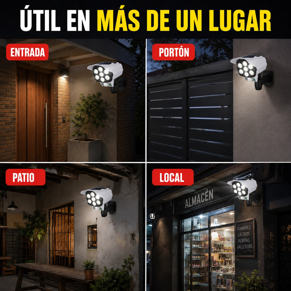 Vigilux™ | Luz Solar Símil Cámara | Iluminá y disuadí sin cables