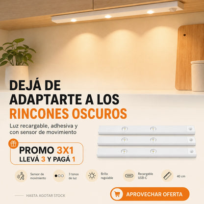 LumiBar™ | Luz LED con Sensor 40 cm | Iluminá sin cables