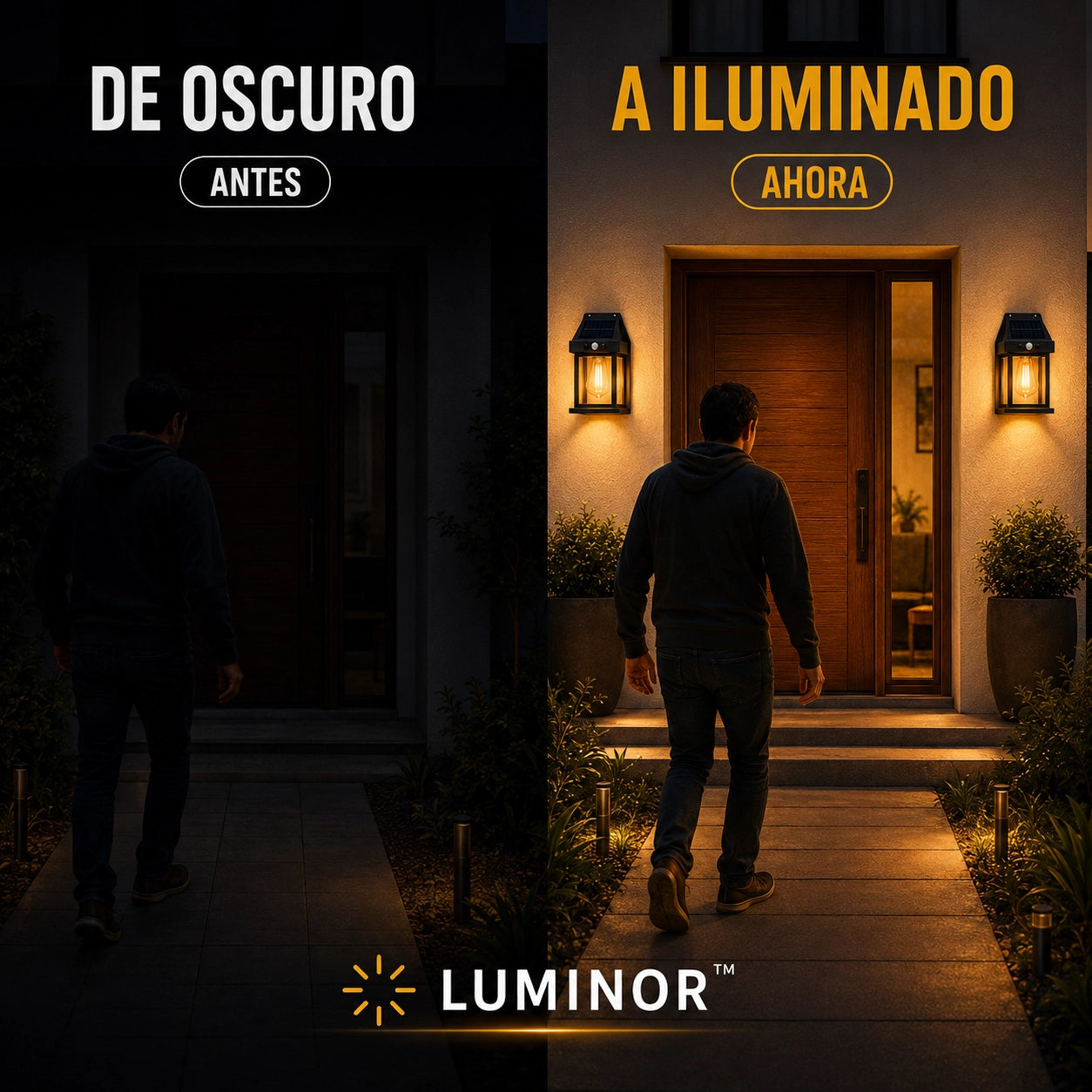 Luminor™ | Faroles Solares con Sensor | Tu entrada siempre iluminada