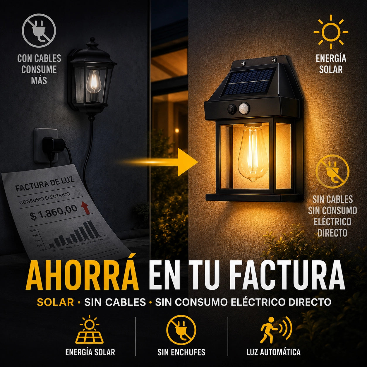 Luminor™ | Faroles Solares con Sensor | Tu entrada siempre iluminada