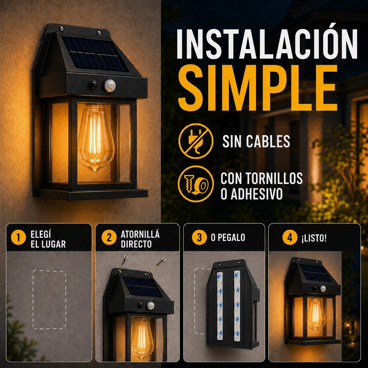 Luminor™ | Faroles Solares con Sensor | Tu entrada siempre iluminada