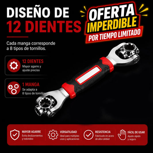 MultiMax™ | Llave Universal 48 en 1 | Adiós a Cargar Herramientas Pesadas