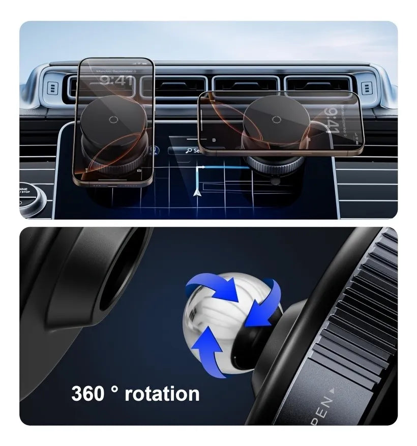 NovaGrip™ | Soporte Magnético con Ventosa 360 | Tu Teléfono Firme Siempre